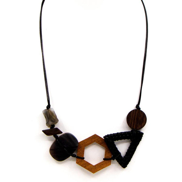 Multi shape natural adjustable necklace