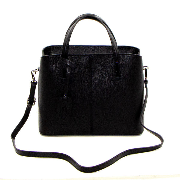 Italian real leather smart structured handbag