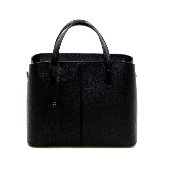 Italian real leather smart structured handbag