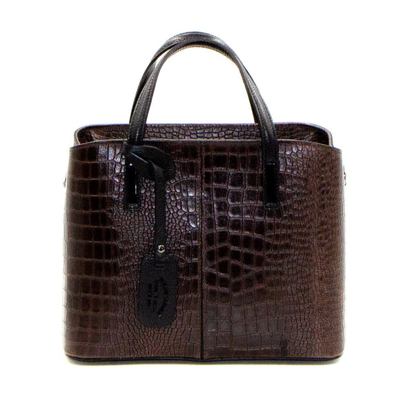 Italian real leather smart structured handbag