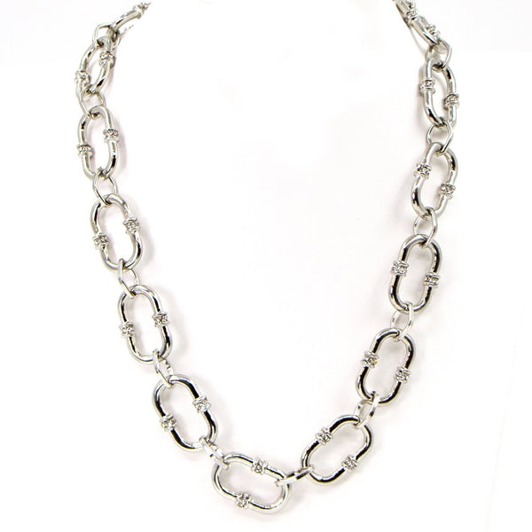 Chunky chain necklace with crystal elements