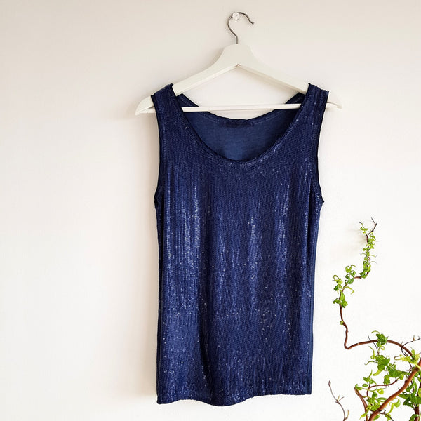 Vintage washed sequin front vest top - Clothing