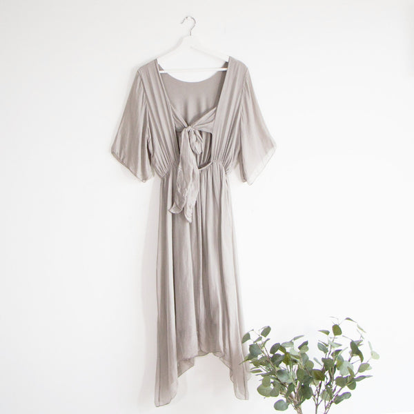 Silk goddess dress with silk tie back - Clothing