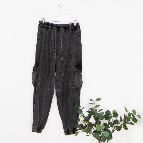 Vintage wash lounge pants with drawstring waist and pocket detail