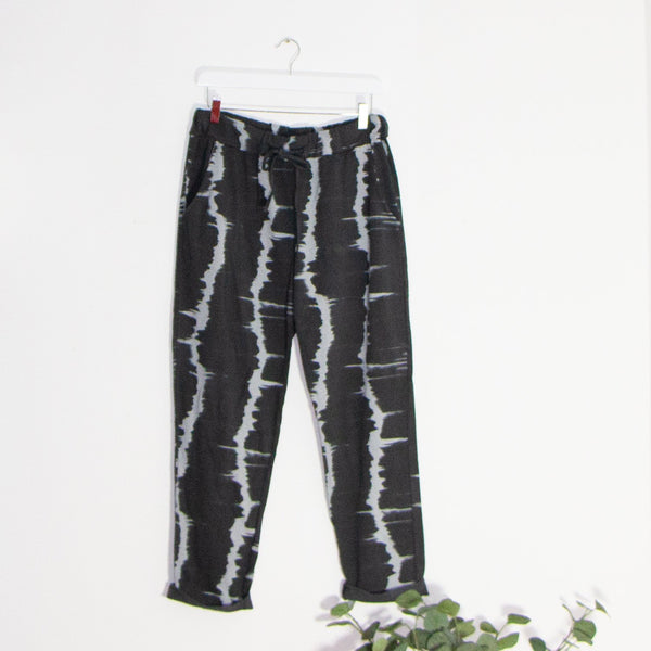 Jersey joggers with horizontal tie dye