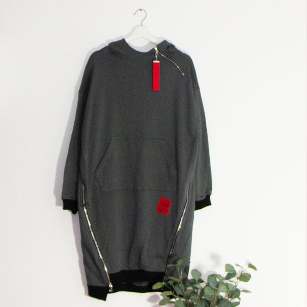 Designer inspired substantial hooded top with duel zip detail pouch pocket